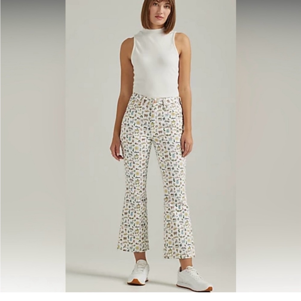 Wrangler Women's White Multicolor Flare Jeans